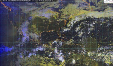 Imagen de satélite sobre el territorio nacional con filtros de vapor.