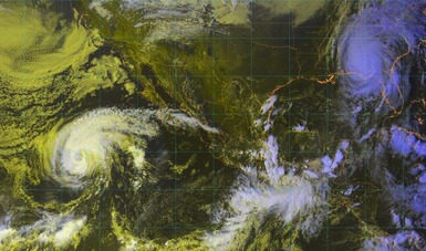Imagen satelital del la república mexicana que muestra la nubosidad en estados del territorio nacional.
Logotipo de Conagua.
