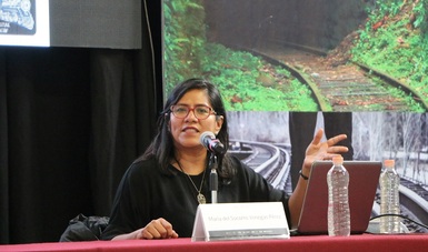 María del Socorro Venegas, coordinadora general de Obras para Niños y Jóvenes del Fondo de Cultura Económica, participó en el Seminario Internacional Vías Verdes México.