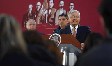 Presidente Andrés Manuel López Obrador durante conferencia de prensa