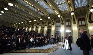 Presidente Andrés Manuel López Obrador durante conferencia de prensa matutina 