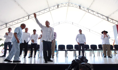 Presidente Andrés Manuel López Obrador durante presentación del Plan de Desarrollo del Istmo de Tehuantepec