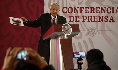 Presidente Andrés Manuel López Obrador durante conferencia de prensa del viernes 4 de enero 