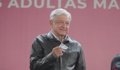Andrés Manuel Lópéz Obrador en la Presentación de la Pensión para el Bienestar de las Personas Adultas Mayores