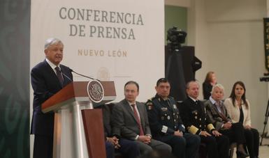 Conferencia de prensa del presidente López Obrador desde Nuevo León 