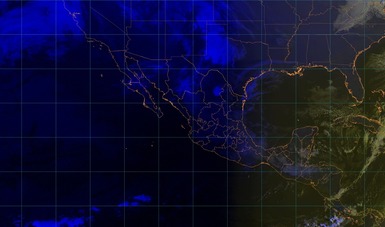 Imagen satelital de la república mexicana que muestra la nubosidad y temperatura en estados del territorio nacional.
Logotipo de Conagua.