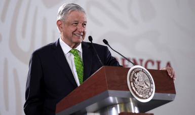 El presidente de México, Andrés Manuel López Obrador, en la conferencia matutina desde Palacio Nacional.