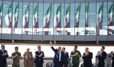 El presidente de México, Andrés Manuel López Obrador, en la inauguración del C5i Hidalgo.
