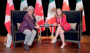 Reunión de la Secretaria de Economía, Graciela Márquez, con la Ministra de Relaciones Exteriores de Canadá, Chrystia Freeland