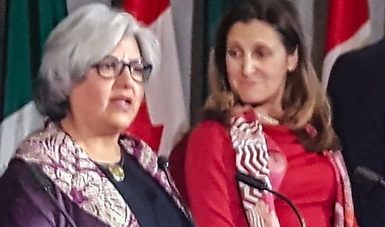 Mensaje y respuesta de la Secretaria de Economía, Graciela Márquez, en conferencia de prensa ofrecida con motivo de la visita de trabajo a Canadá.