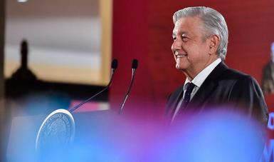 El presidente de México, Andrés Manuel López Obrador, durante la conferencia de prensa de hoy desde Palacio Nacional.