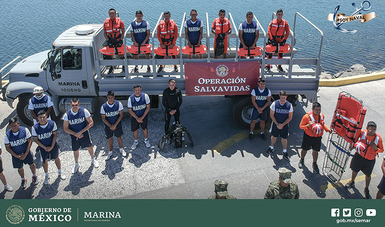 Personal Naval y vehículo oficial que participarán en la Operación Salvavidas Verano 2019