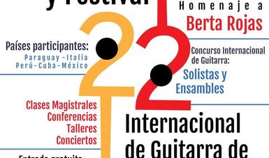 La guitarrista Berta Rojas, de Paraguay, será la primera mujer homenajeada durante el Concurso y Festival Internacional de Guitarra de Taxco.
