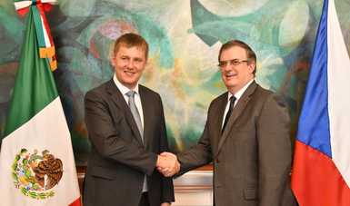 Se reúne el canciller Marcelo Ebrard con el ministro de Asuntos Exteriores de la República Checa, Tomáš Petříček