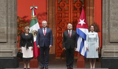Presidente López Obrador recibe al primer mandatario de Cuba, Miguel Díaz-Canel