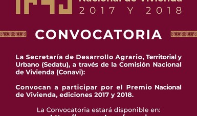 Convocatoria Premio Nacional de Vivienda.