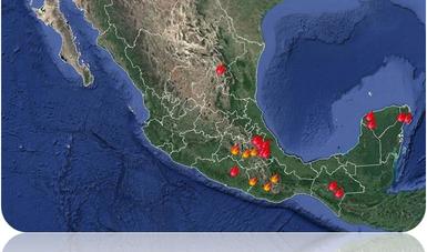 Mapa de situación de Incendios Forestales en México