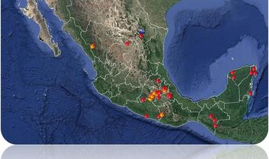 mapa de situación de incendios forestales en México
