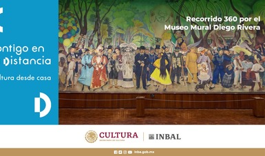 La Secretaría de Cultura presenta en su plataforma Contigo en la distancia el recorrido virtual de 360 grados mediante el cual se podrá visitar el mural Sueño de una tarde dominical en la Alameda Central.
