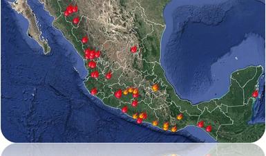 Mapa de la situación de incendios forestales
