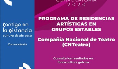 El INBAL y el Fonca presentan ganadores al Programa de Residencias Artísticas en Grupos Estables 2020 para la CNT.