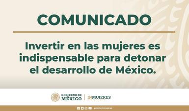 Banner institucional con  el título: Invertir en las mujeres es indispensable para detonar el desarrollo de México.