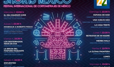 El Canal Cultural de México se convierte en sede oficial del festival transmitiendo una selección especial del 2 al 9 de septiembre en punto de las 22:30 horas.