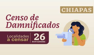 Localidades a censar en Chiapas 26 de noviembre