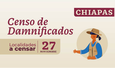 Localidades a censar en Chiapas 27 de noviembre