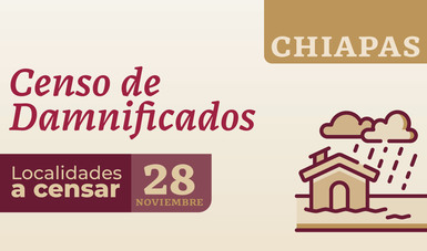 Localidades a censar en Chiapas 28 de noviembre