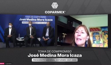 Mensaje de la secretaria de Economía, Tatiana Clouthier Carrillo, en la toma de compromiso de José Medina Mora Icaza, como presidente nacional de Coparmex 2021-2022