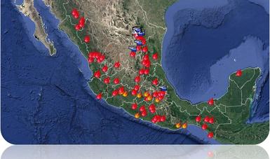 mapa de la situación de incendios forestales en México 