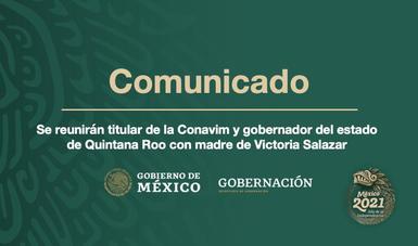 Se reunirán titular de la Conavim y gobernador del estado de Quintana Roo con madre de Victoria Salazar