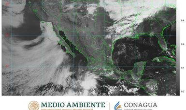 Imagen del satélite GOES 16 sobre México.