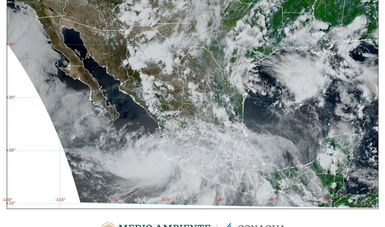 Imagen del satélite GOES 16 sobre México.