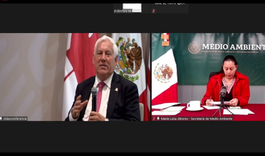 Secretaría de Economía lleva a cabo el conversatorio “El Gobierno de México y la implementación del T-MEC”.