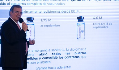 México superará hoy los 100 millones de vacunas acumuladas contra COVID-19 y espera terminar 2021 con 150 millones de dosis: Ebrard