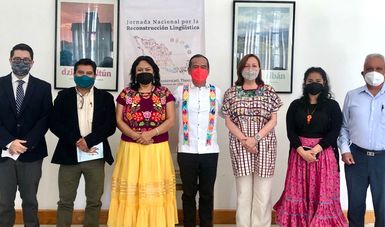 La reunión se llevó a cabo de manera híbrida, desde la sede de la Secretaría de Cultura federal, en Tlaxcala. Foto. Cortesía INALI.