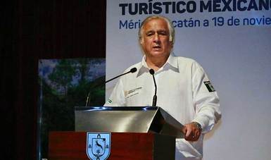 El secretario de Turismo, Miguel Torruco Marqués, presidió la rueda de prensa en la que dio a conocer los primeros resultados del evento.