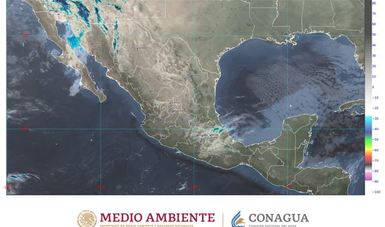 Mapa satelital de la República Mexicana.