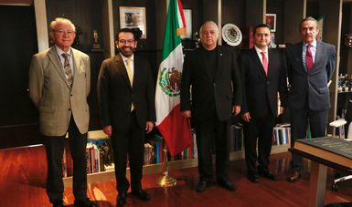 Reunión del secretario de Turismo del Gobierno de México, Miguel Torruco Marqués, acompañado del director general de Nafin y Bancomext, Luis Antonio Ramírez Pineda, 