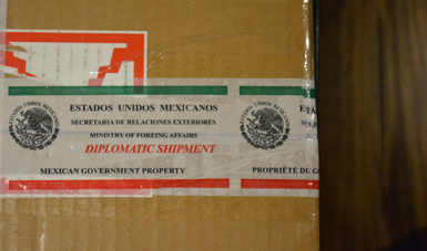 Embalaje en el que fueron transportados los documentos repatriados