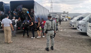Se pone a disposición de las autoridades competentes a 19 de nacionalidad mexicana, por el probable delito de tráfico de personas