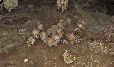 El análisis de aproximadamente 150 cráneos señala que estos corresponden a individuos decapitados entre los años 900 y 1200 d. C. Foto: Procuraduría General del Estado de Chiapas