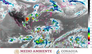Para esta noche se prevén lluvias torrenciales en Quintana Roo e intensas en Campeche, Chiapas, Tabasco y Yucatán
