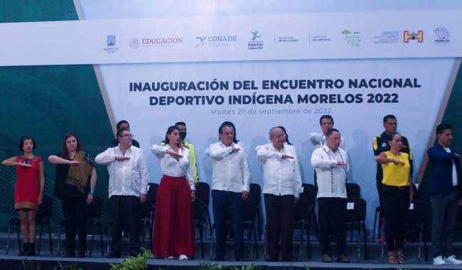 Inauguración del Encuentro Nacional Deportivo Indígena Morelos 2022. Cortesía