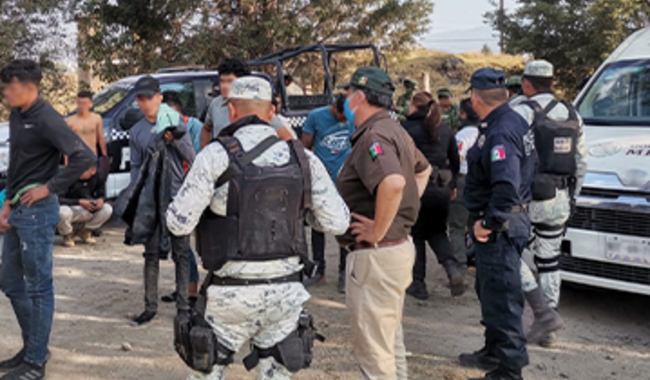 En Tlaxcala, Guardia Nacional, Ejército Mexicano y el Instituto Nacional de Migración rescatan a personas migrantes