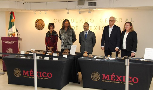Fueron entregadas al Gobierno de México 65 piezas arqueológicas, las cuales forman parte del patrimonio histórico y cultural de nuestro país.
