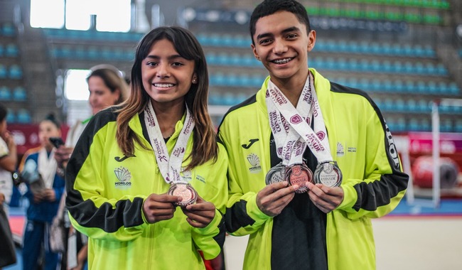Diego Jaime y Fátima Venosa, medallistas de Morelos. Cortesía