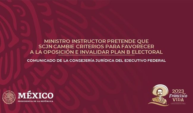 Ministro instructor pretende que SCJN cambie criterios para favorecer a la oposición e invalidar Plan B electoral